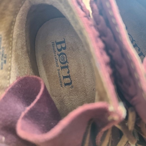 BORN TEMPLE II LEATHER ANKLE BOOTIES SIZE US 6/EU 36.5 COLOR DARK RED NEW!!! - Picture 4 of 6